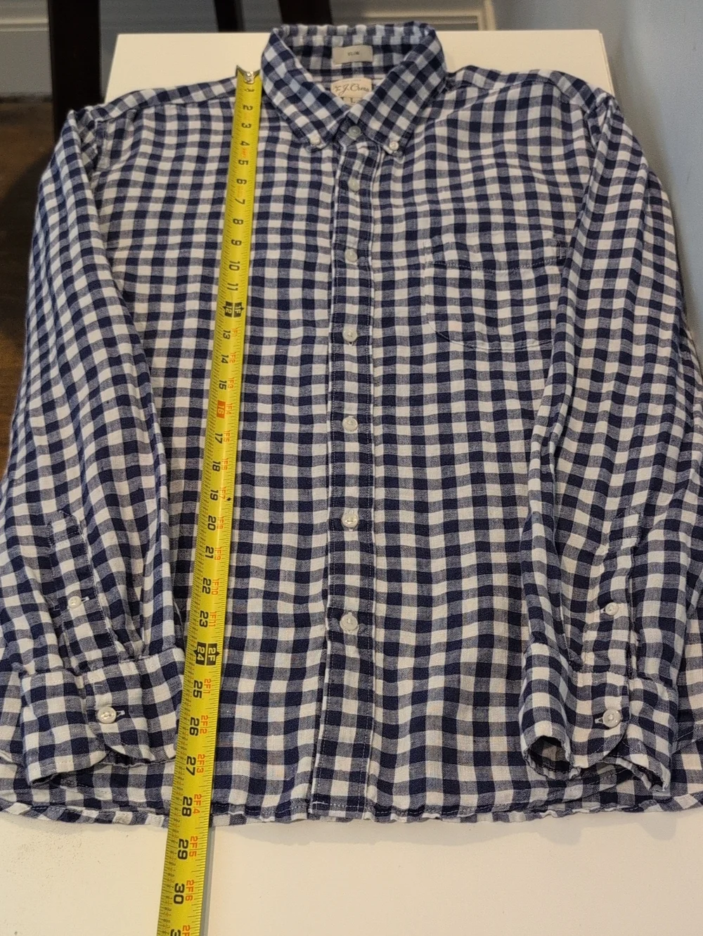 J. Crew Mens Large Slim 100% Linen Long Sleeve Button Down Shirt Style #K7899